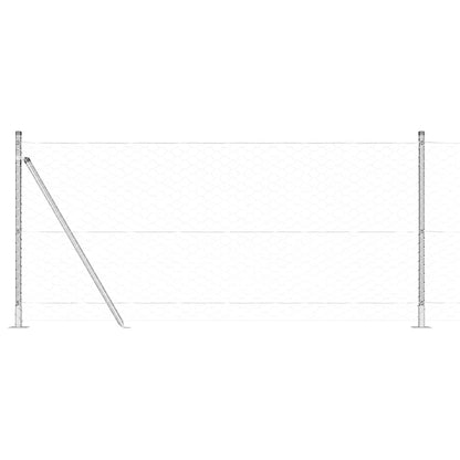 Palo della recinzione Argento 100 x 0,8 m (maglia da 50 mm)