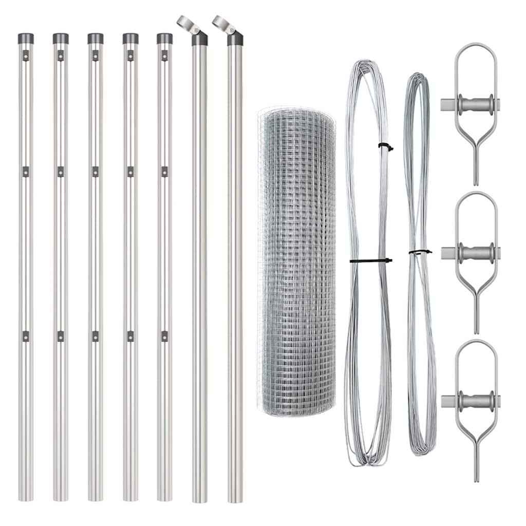 Palo della recinzione Argento 10 x 0,4 m (rete 19 x 19 mm)