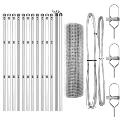 Palo della recinzione Argento 25 x 0,4 m (rete 19 x 19 mm)