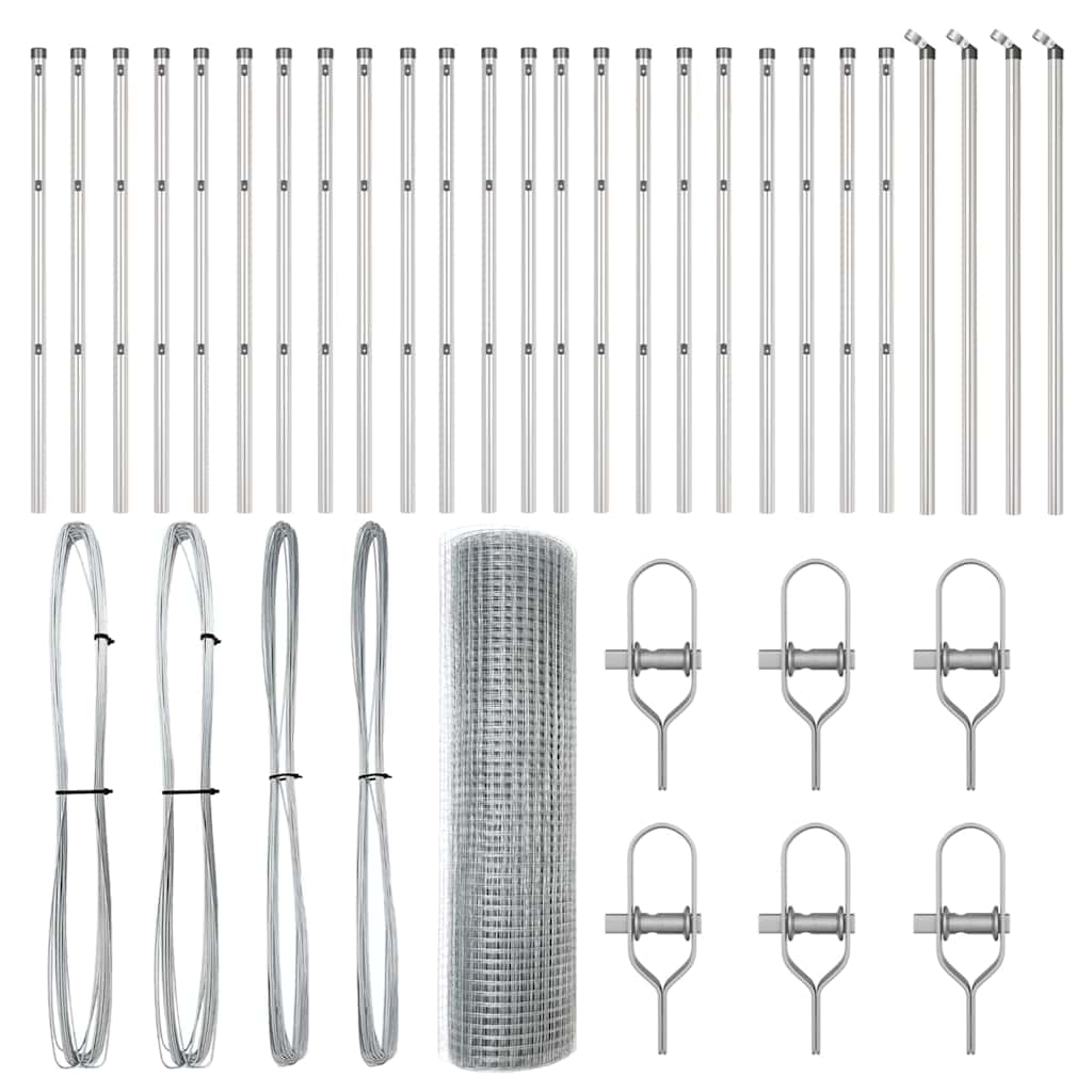 Palo della recinzione Argento 50 x 0,4 m (rete 16 x 16 mm)