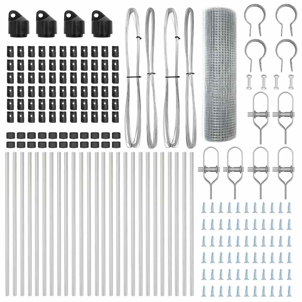 Palo della recinzione Argento 50 x 0,5 m (rete mesh 19 x 19 mm)