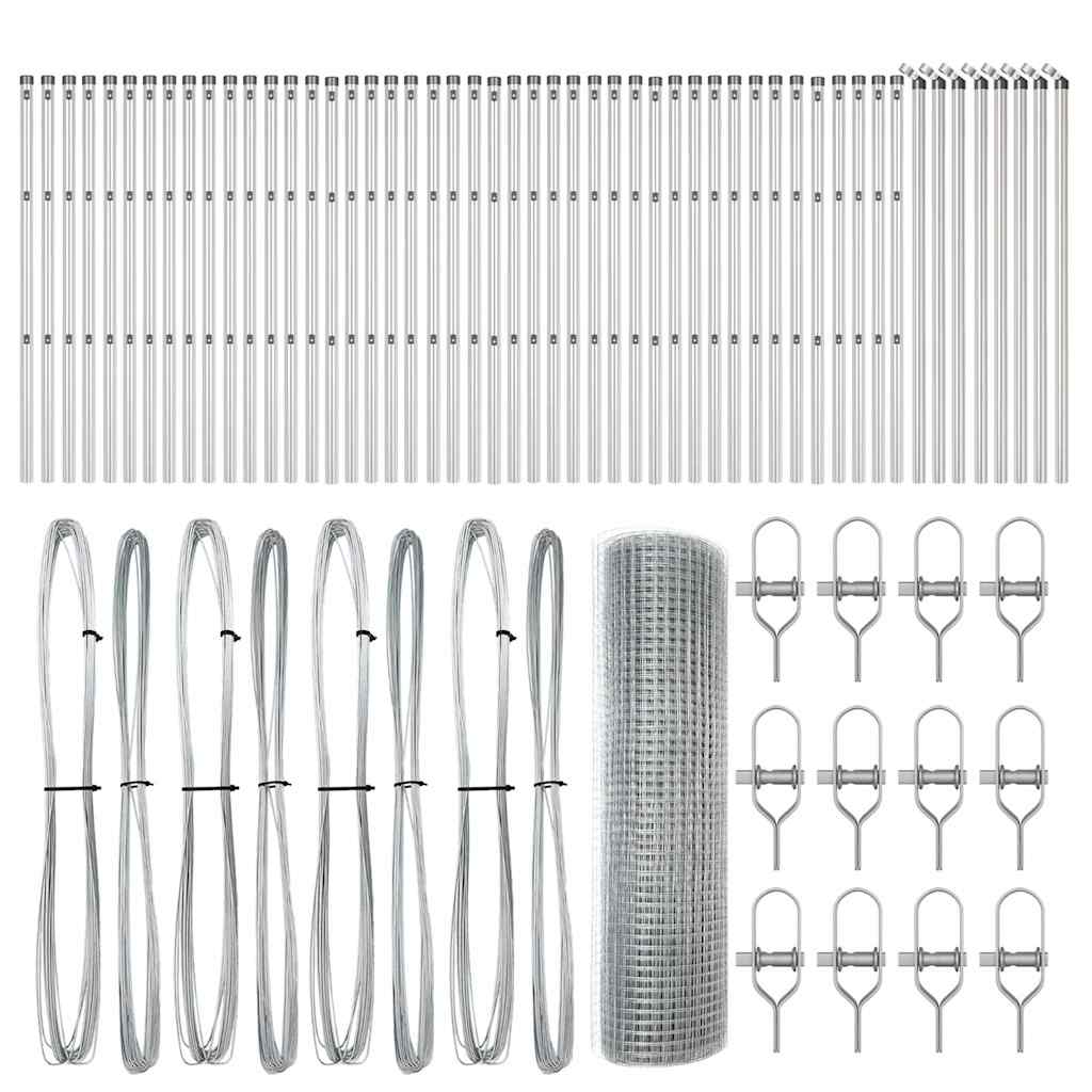 Palo della recinzione Argento 100 x 0,4 m (maglia 19 x 19 mm)