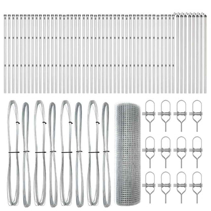 Palo della recinzione Argento 100 x 0,4 m (maglia 19 x 19 mm)