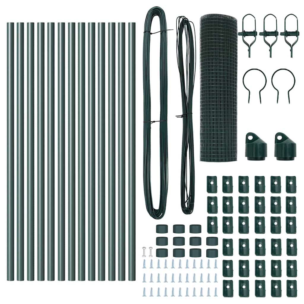 Palo della recinzione Verde 25 x 0,4 m (rete 19 x 19 mm)