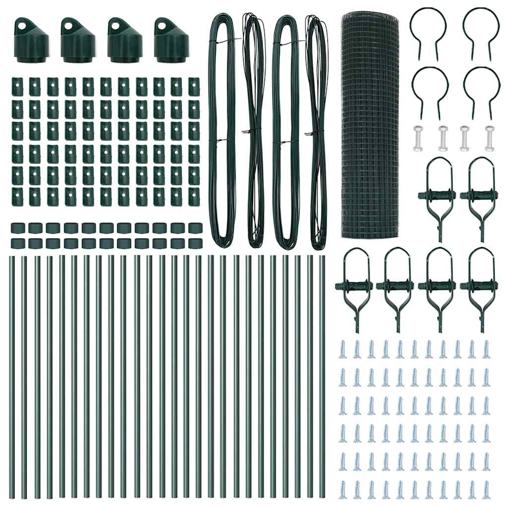 Palo della recinzione Verde 50 x 0,6 m (rete 25 x 25 mm)