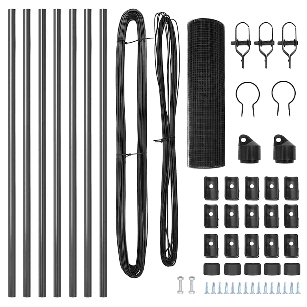 Palo della recinzione Grigio 10 x 0,6 m (rete 12 x 12 mm)