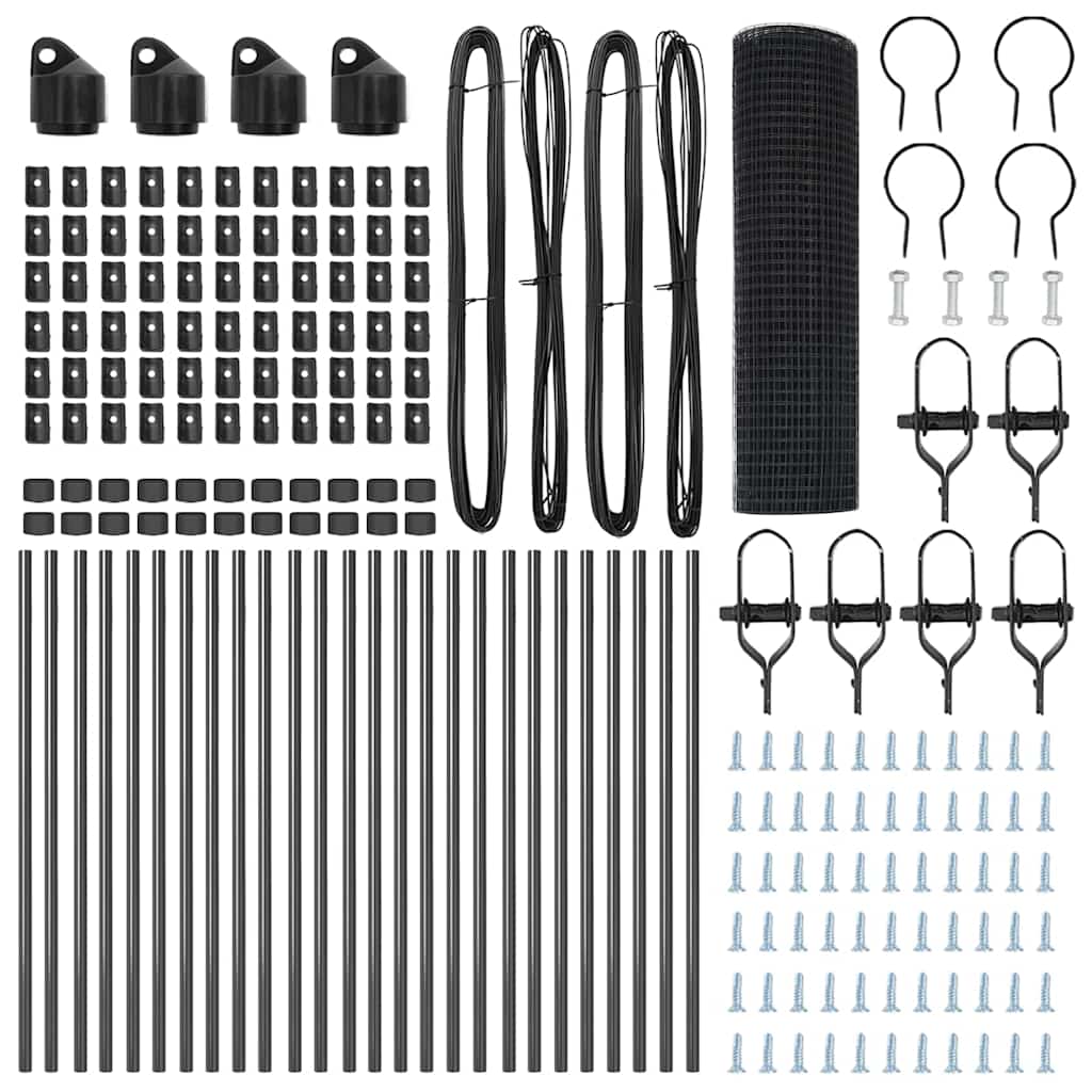 Palo della recinzione Grigio 50 x 0,4 m (25 x 25 mm rete)