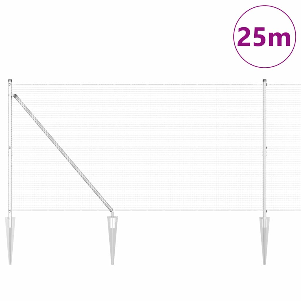 Recinzione in rete saldata con punte 25 x 1,2 m (P x A)