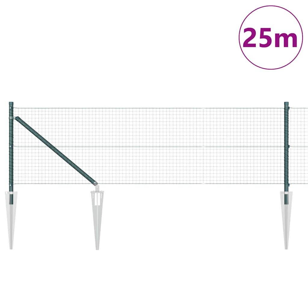 Recinzione in filo saldato per esterni con punte 25 x 0,4 m