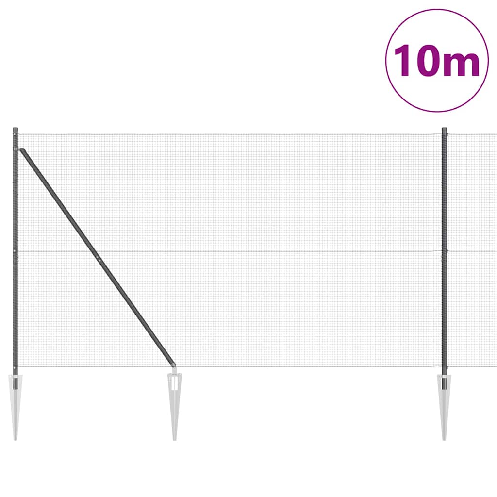 Recinzione in rete saldata con punte Acciaio e PVC Grigio Rete | homemem39