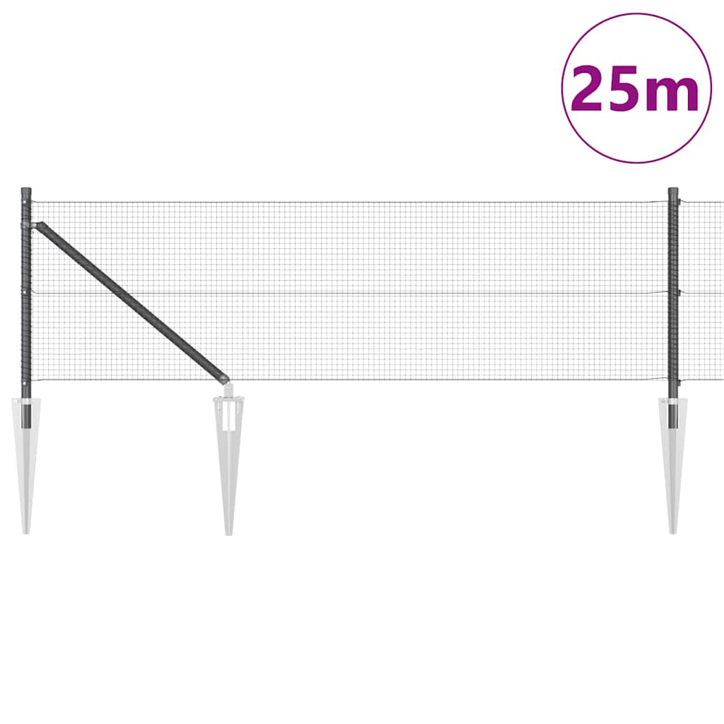Recinzione in rete saldata con punte Acciaio e PVC Grigio Rete | homemem39