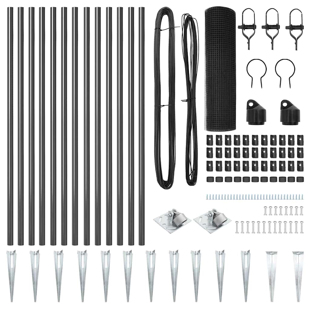Recinzione in filo saldato per esterni con punte 25 x 0,6 m