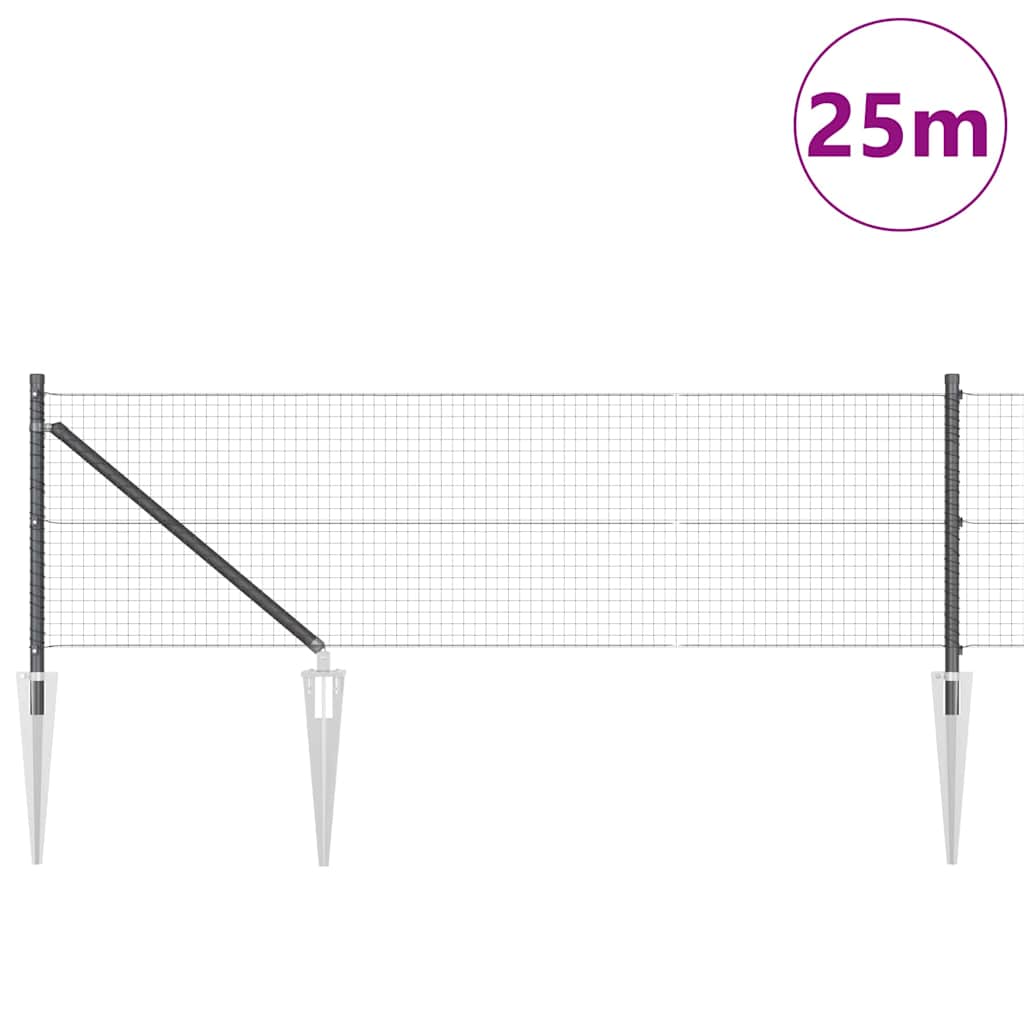 Recinzione in rete saldata con punte Acciaio e PVC Grigio Rete | homemem39