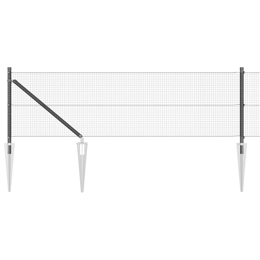 Recinzione in rete saldata con punte Acciaio e PVC Grigio Rete | homemem39