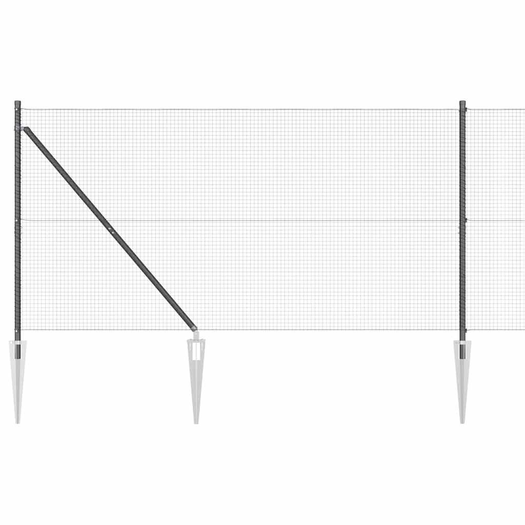Recinzione in rete saldata con punte Acciaio e PVC Grigio Rete | homemem39