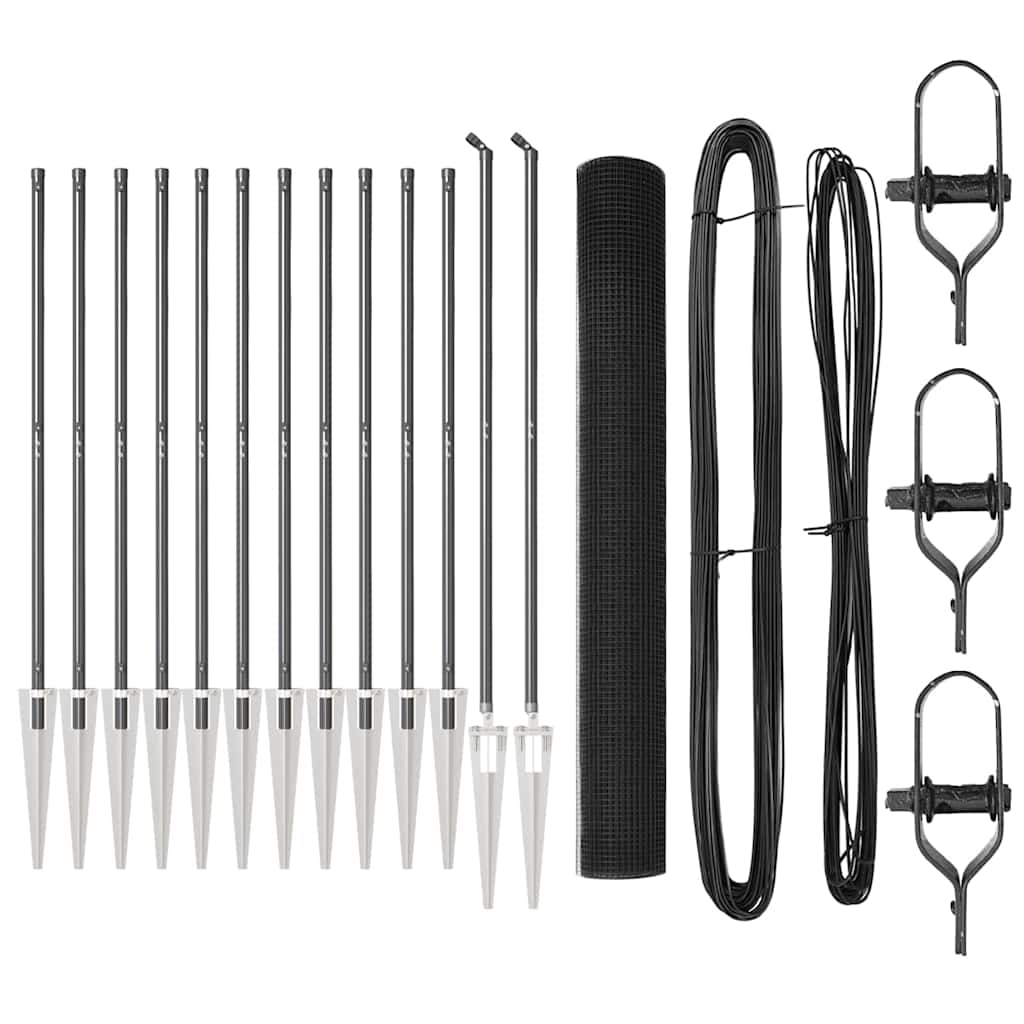 Recinzione in rete saldata con punte Acciaio e PVC Grigio Rete | homemem39