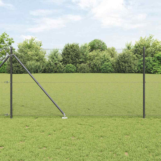 Recinzione in rete saldata con punte 25 x 1,4 m Grigio Rete