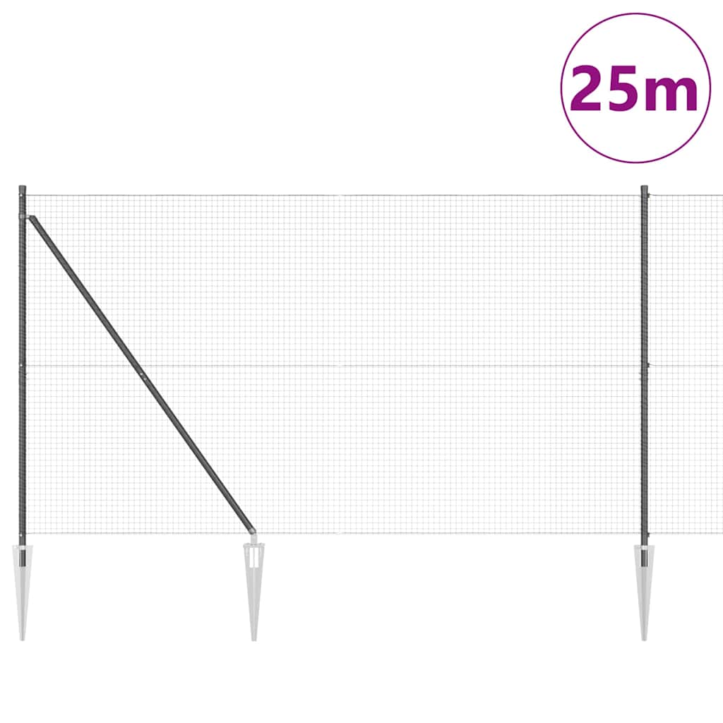 Recinzione in filo saldato per esterni con punte 25 x 1,5 m