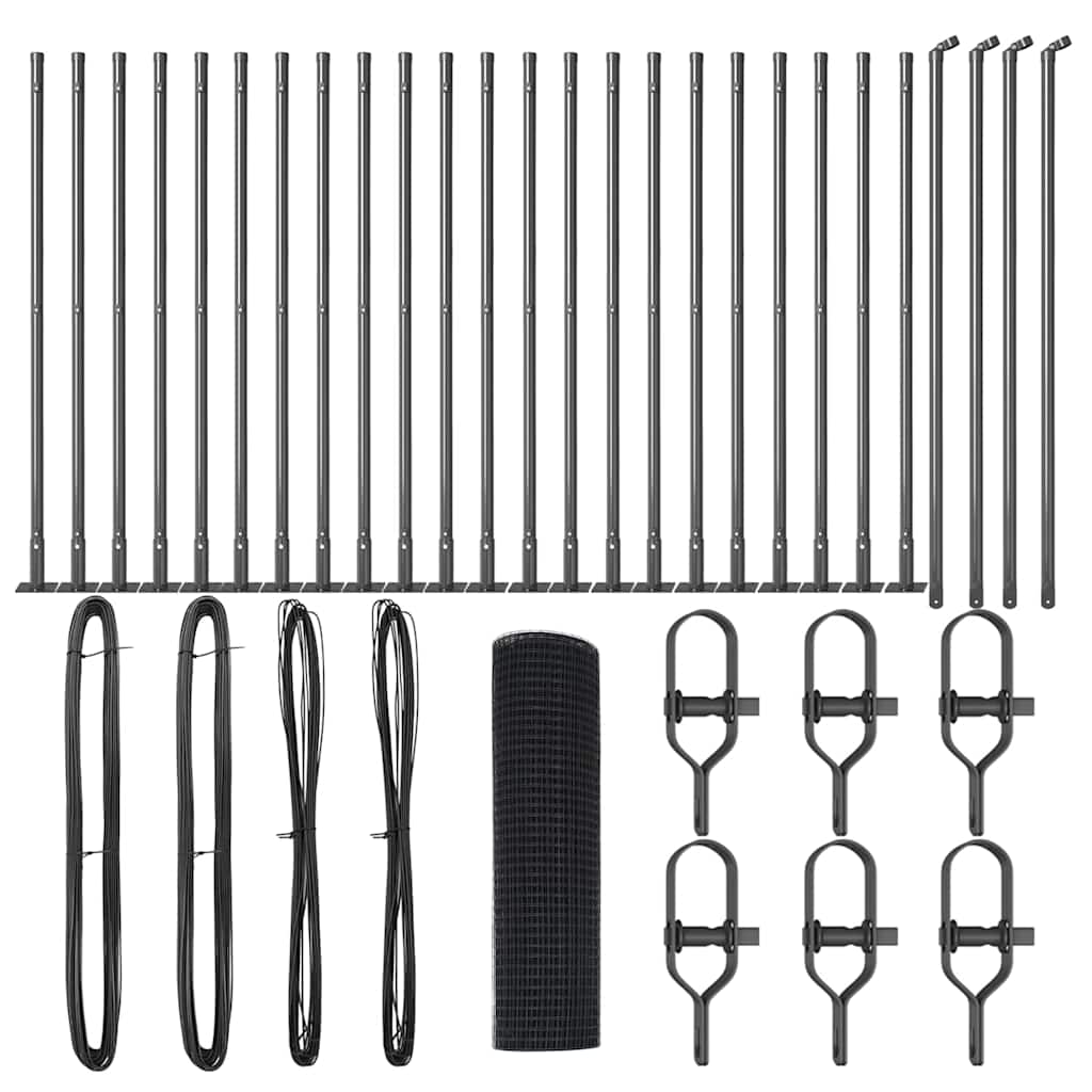 Palo della recinzione Grigio 50 x 0,8 m (rete 19 x 19 mm)