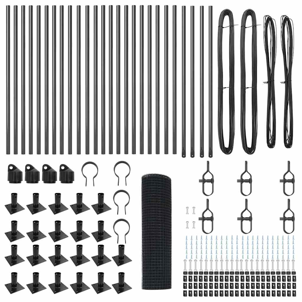 Palo della recinzione Grigio 50 x 0,8 m (rete 19 x 19 mm)