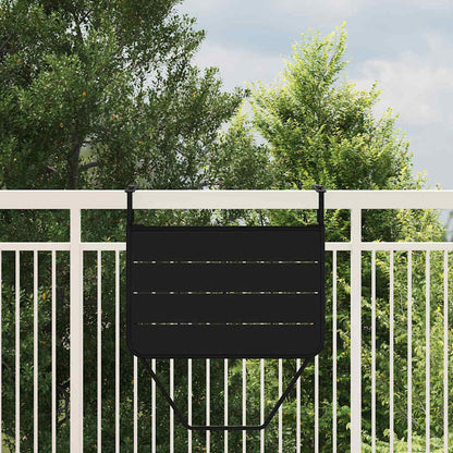 Tavolo Appeso da Balcone Nero 60 x 39 x 65 cm Acciaio