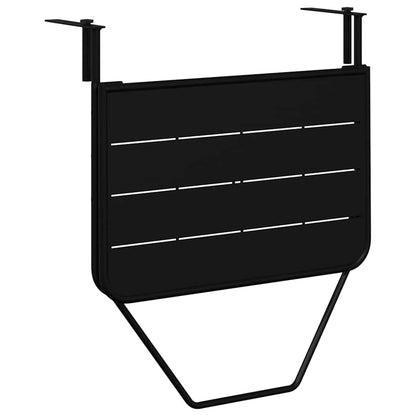 Tavolo Appeso da Balcone Nero 60 x 39 x 65 cm Acciaio
