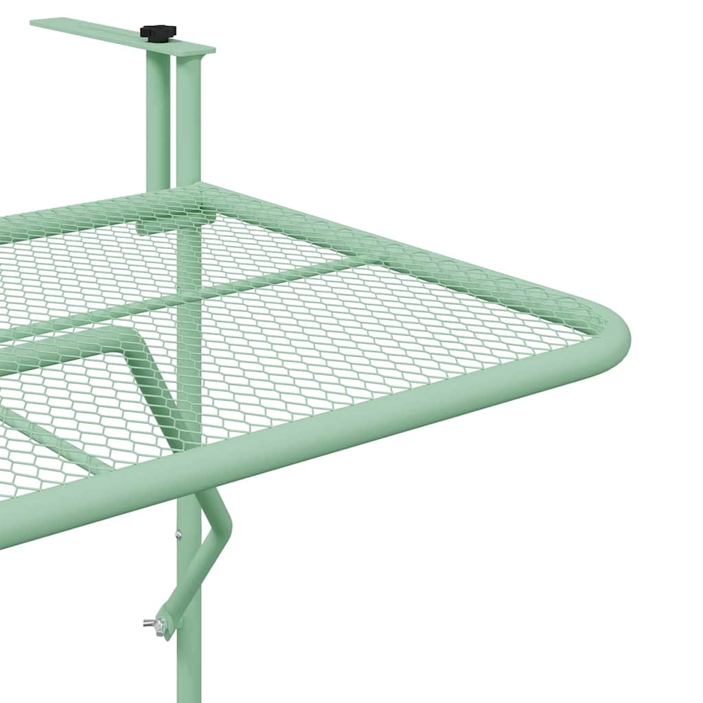 Tavolo Appeso da Balcone Verde menta 60 x 39 x 65 cm Acciaio