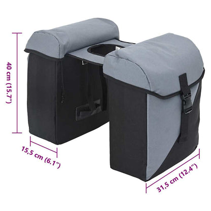 Borsa per biciclette Grigio e Nero 31.5 x 15.5 x 40 cm