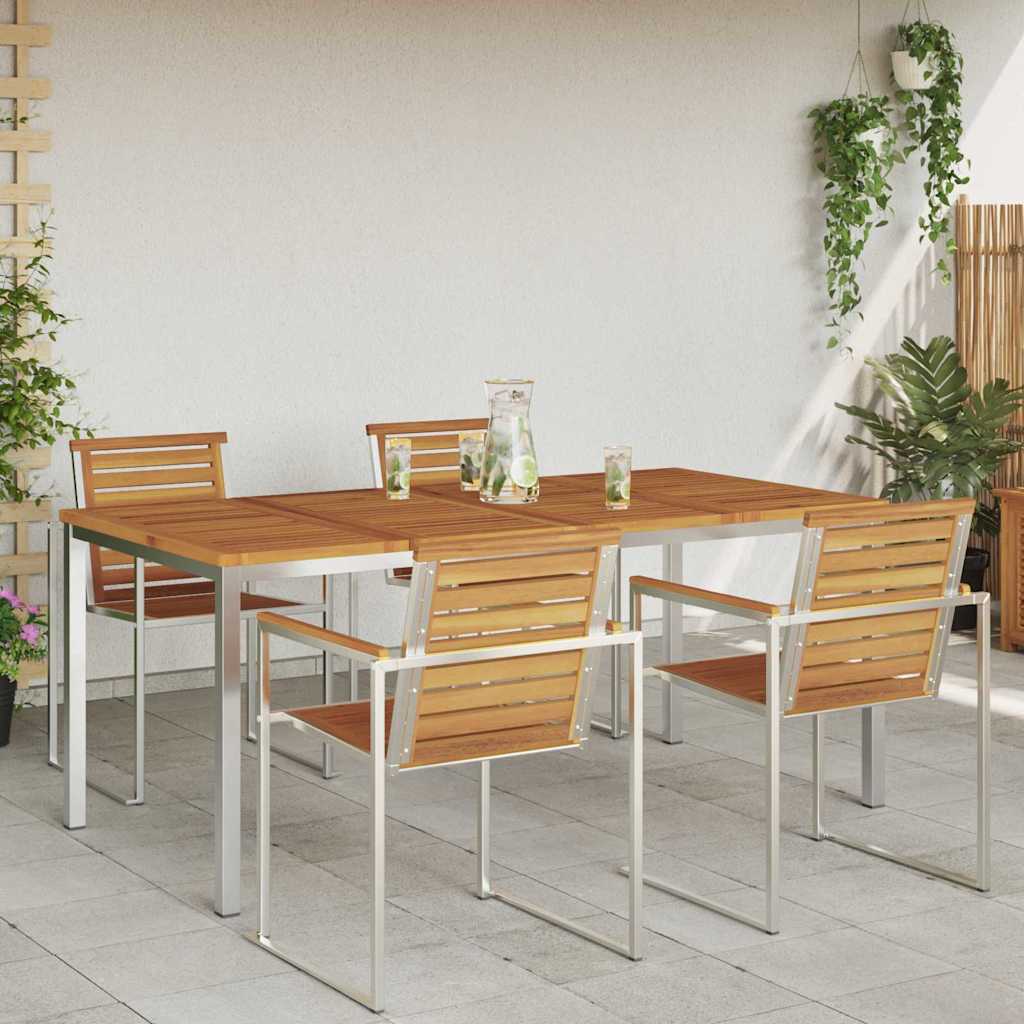 TavolodaPranzo Marrone Legno di Acacia Massello | homemem39