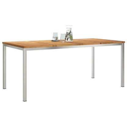 Tavolo da pranzo Legno Teak Massello e Acciaio Inossidabile
