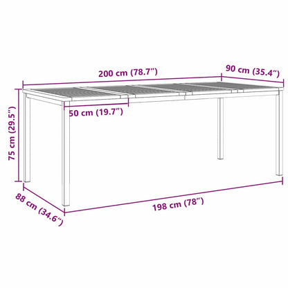 TavolodaPranzo Marrone 200 x 90 x 75 cm Legno di teak solido | homemem39