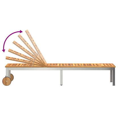 Lettino da sole Olio Naturale Legno di Acacia Massello