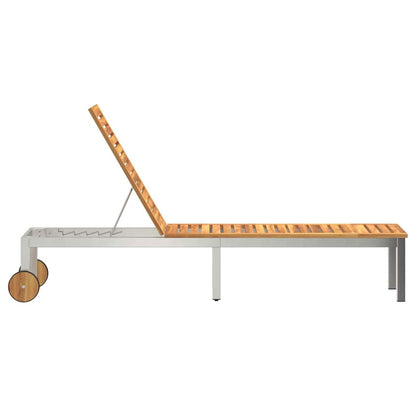 Lettino da sole Olio Naturale Legno di Acacia Massello