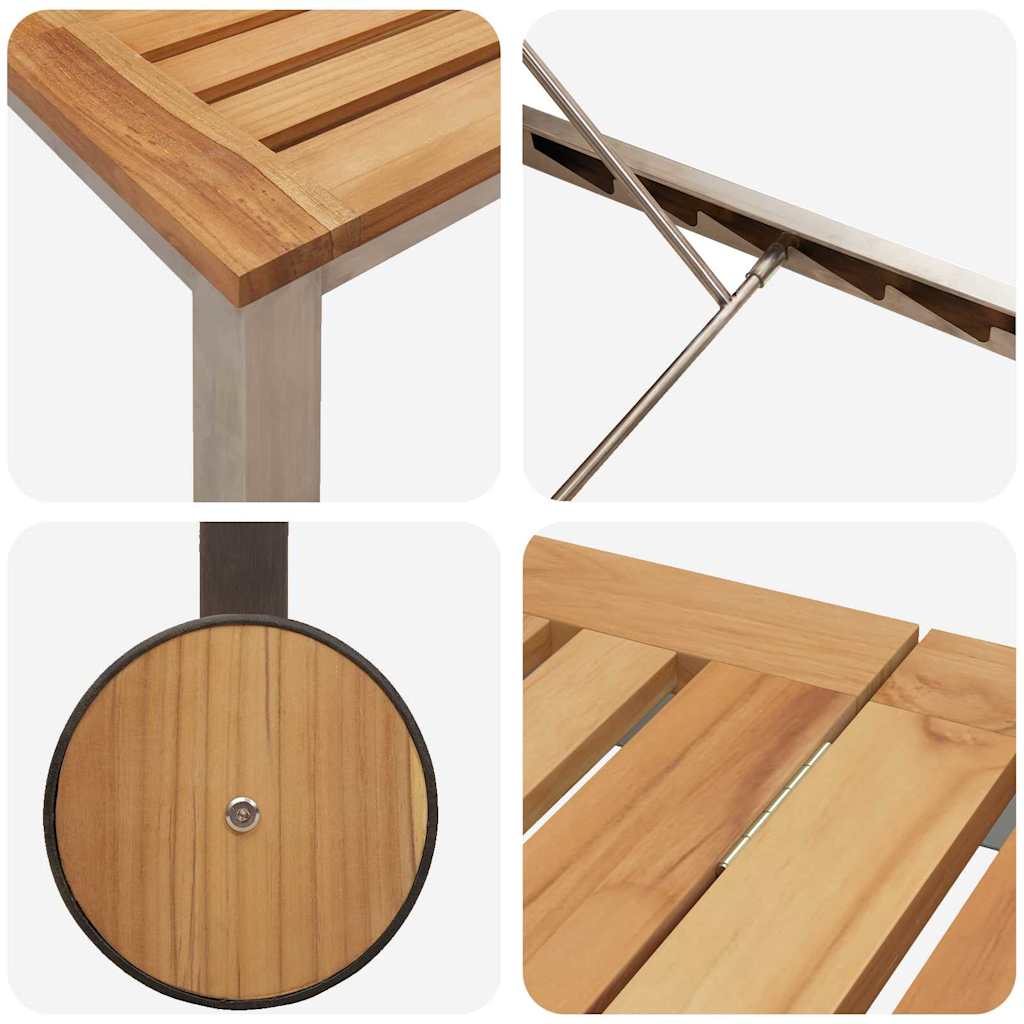 Lettino da sole Olio Naturale Legno di teak solido