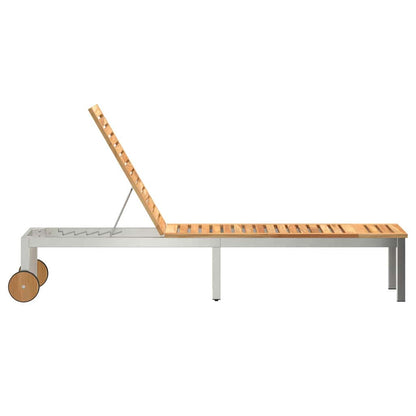 Lettino da sole Olio Naturale Legno di teak solido