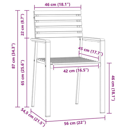 Sedia da Giardino 2 pcs Olio Naturale Legno di Acacia Massello | homemem39