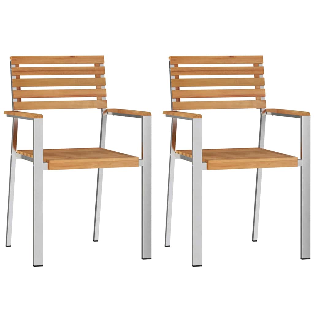 Sedia da Giardino 2 pcs Olio Naturale Legno di teak solido