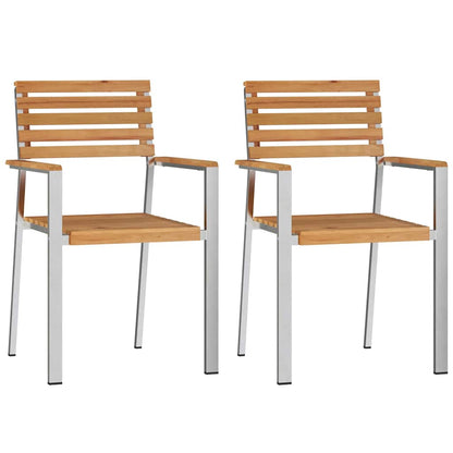 Sedia da Giardino 2 pcs Olio Naturale Legno di teak solido
