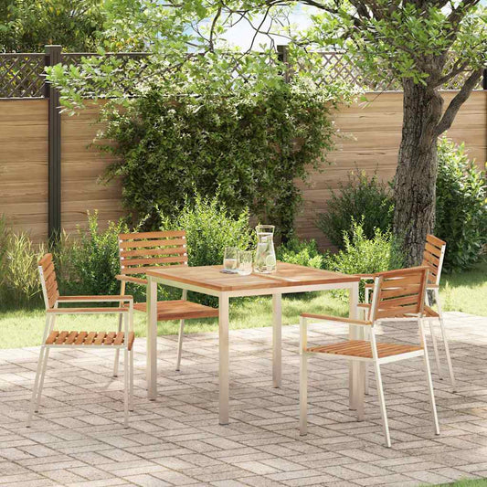 Sedia da Giardino 4 pcs Olio Naturale Legno di teak solido