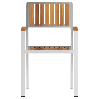 Sedia da Giardino 2 pcs Marrone Legno di Acacia Massello