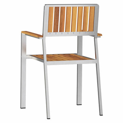 Sedia da Giardino 4 pcs Marrone Legno di Acacia Massello