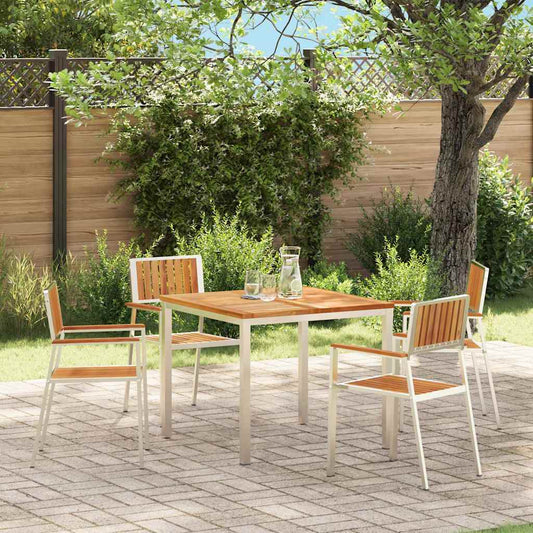 Sedia da Giardino 4 pcs Marrone Legno di teak solido