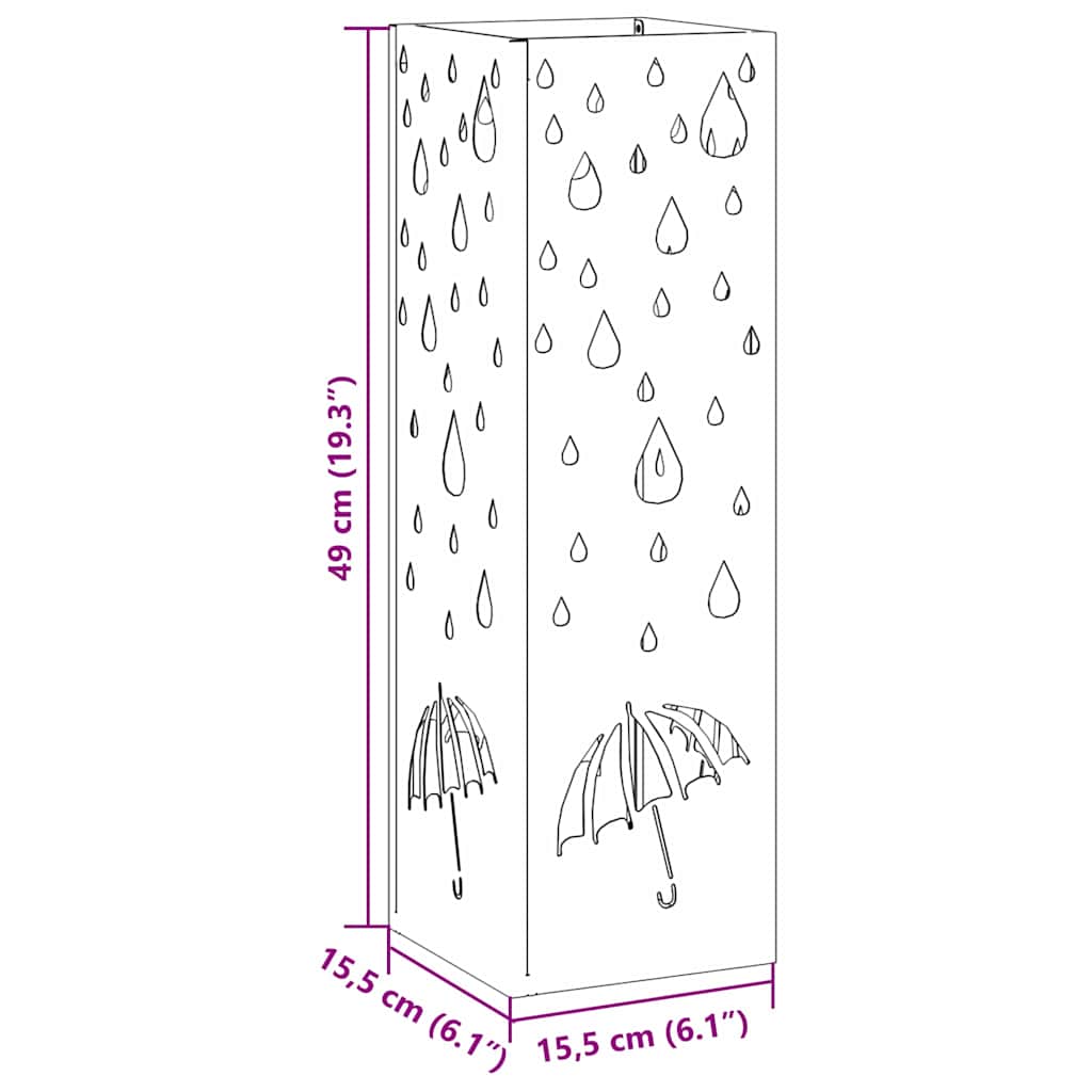 Stand per Ombrelli da Pioggia Bianco 15,5 x 15,5 x 49 cm | homemem39