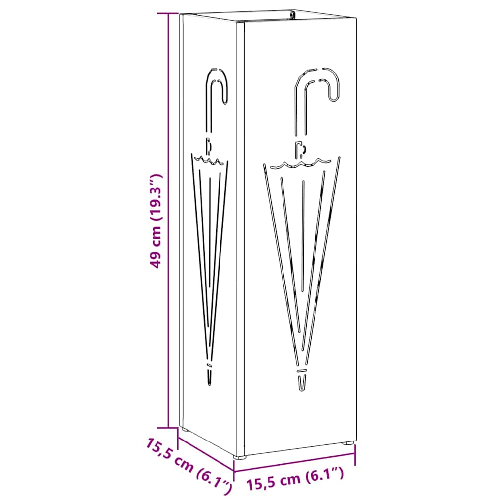 Stand per Ombrelli da Pioggia Antracite 15,5 x 15,5 x 49 cm | homemem39