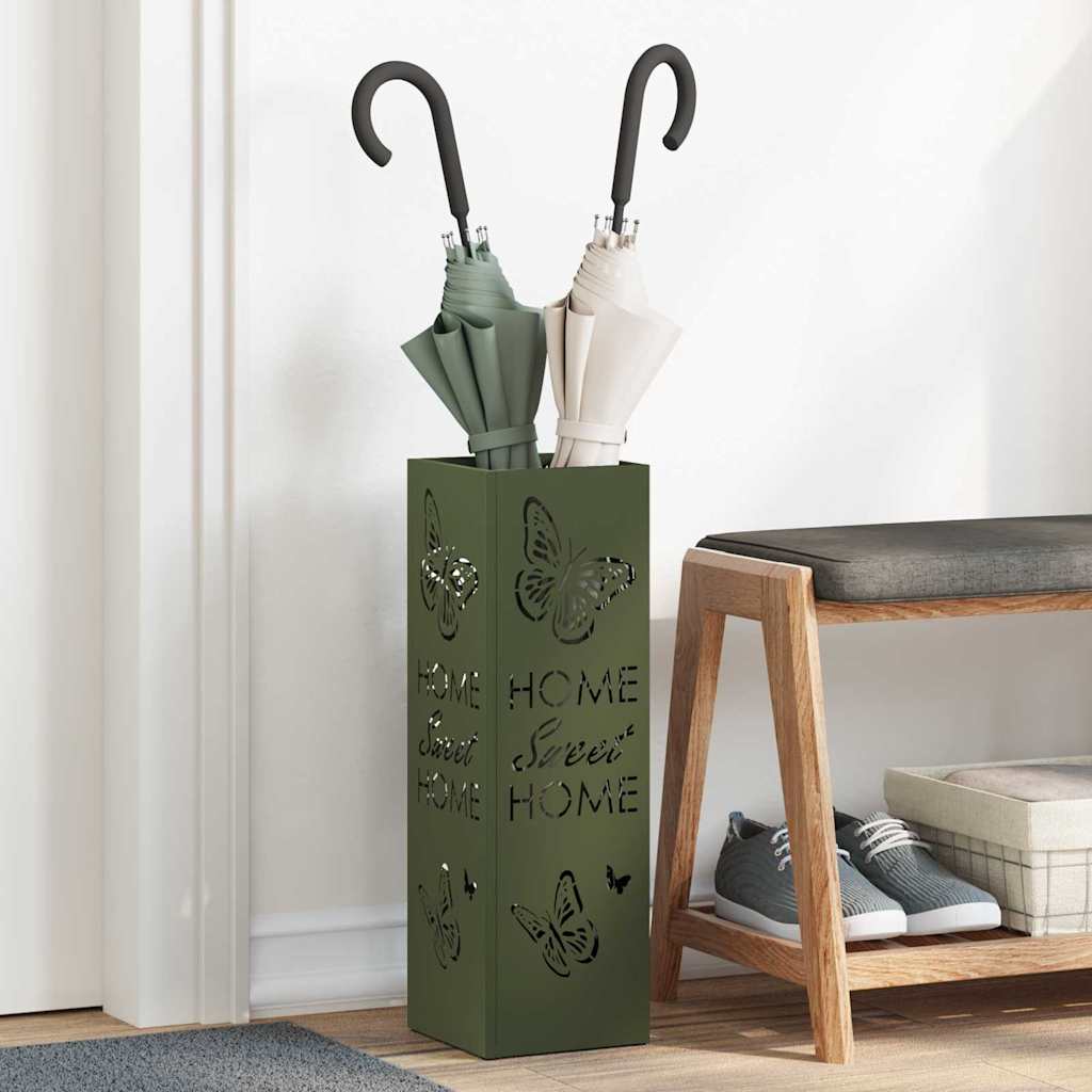 Stand per Ombrelli da Pioggia Oliva 15,5 x 15,5 x 49 cm Acciaio | homemem39