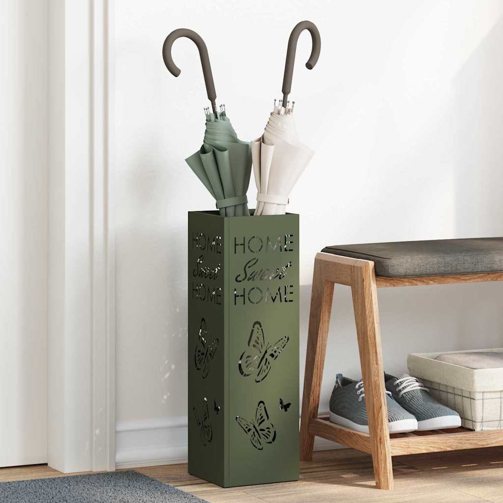Stand per Ombrelli da Pioggia Oliva 15,5 x 15,5 x 49 cm Acciaio | homemem39