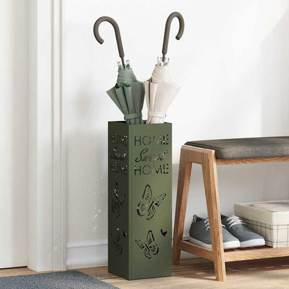 Stand per Ombrelli da Pioggia Oliva 15,5 x 15,5 x 49 cm Acciaio | homemem39