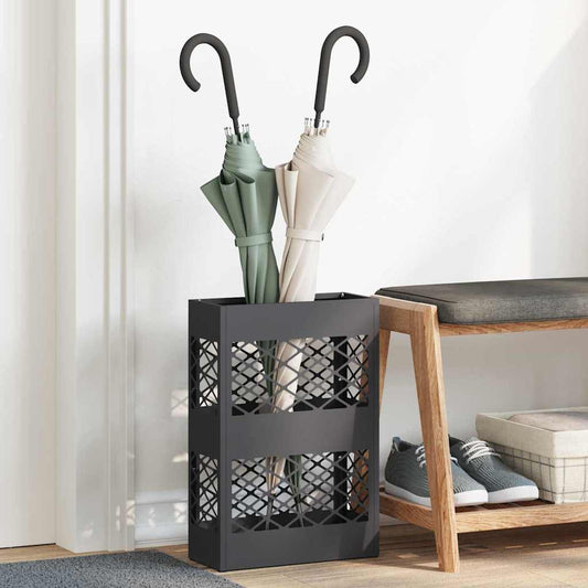 Stand per Ombrelli da Pioggia Nero 28 x 12 x 41 cm Acciaio | homemem39