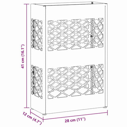 Stand per Ombrelli da Pioggia Bianco 28 x 12 x 41 cm Acciaio | homemem39