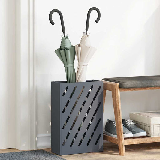 Stand per Ombrelli da Pioggia Antracite 28 x 12 x 41 cm Acciaio | homemem39